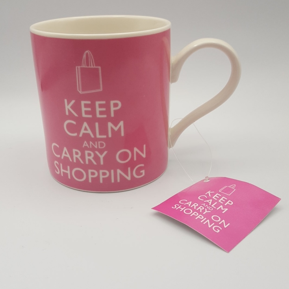 Keep Calm and Carry On Shopping Ceramic Coffee Cup - Picture 2 of 6